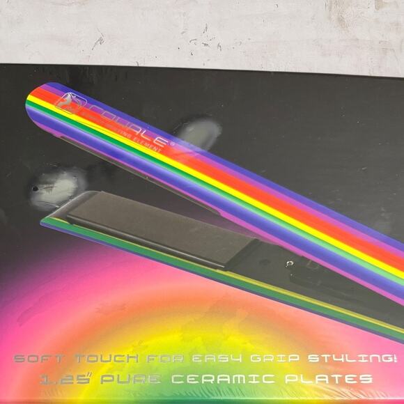 Royale Genius Heating Element Flat Iron Luxury Ceramic RAINBOW NEW - Picture 3 of 7